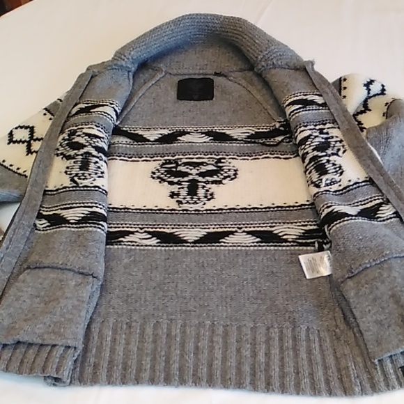 Aritzia TNA 100% Lambswool Grey Zip Up Cowichan Sea to Sky Women's S Sweater - Picture 8 of 13